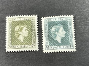 NEW ZEALAND # O109 & O111--MINT/NEVER HINGED--SINGLES--OFFICIAL---1963