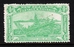 NEW ZEALAND — SCOTT 122 (SG 370)— 1906 ½d CHRISTCHURCH EXHIB. — MH —SCV $35.00