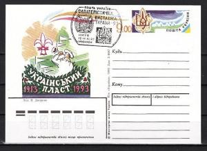 Ukraine, 1993 issue. Scouting Postal Card. First Day Canceled. ^