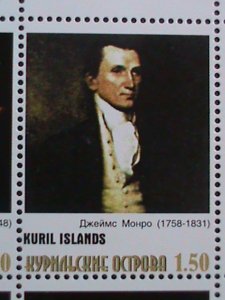 KURIL ISLAND -AMERICAN PRESIDENTS -MNH SHEET. VERY RARE PLEASE WATCH CAREFULLY