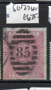 GREAT BRITAIN QV 5/- SG 127  #85 CANCEL  VFU  SCARCE!!  P0612H