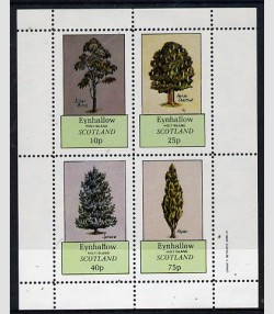 EYNHALLOW 1982 (Scotland) Trees Sheet 4 values Perforated mnh.vf