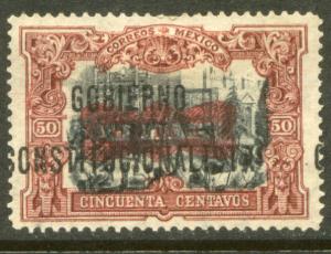 MEXICO 536, 50c CORBATA & $ REVOLUTIONARY OVERPRINTS UNUSED, H OG. F-VF.