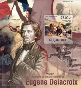 Mozambique - 2013 Eugene Delacroix  Stamp Souvenir Sheet 13A-1273
