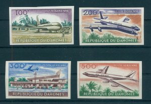 REPUBLIC OF DAHOMEY, AIRCRAFTS 100F - 500F, IMPERFORATE SET FROM 1963, NH