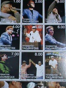 Tajikistan Stamp:2001 Elton John & Eminem CTO full Stamp sheet