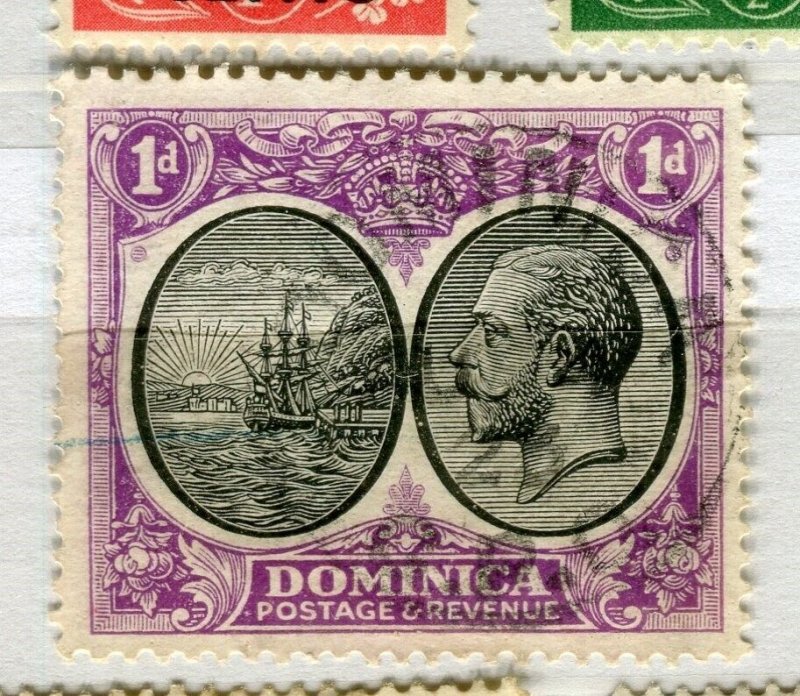 DOMINICA; 1930s early GV pictorial issue fine used 1d. value