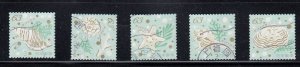 Japan 2020 Sc#4395a-e Celebration Designs : Sea Life Used