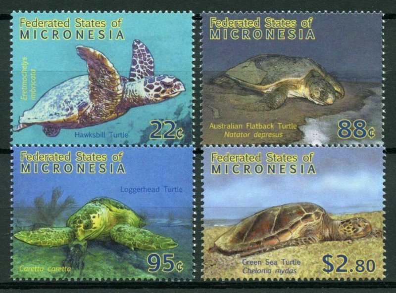 Micronesia 2009 MNH Reptiles Stamps Turtles of Pacific Green Sea Hawksbill 