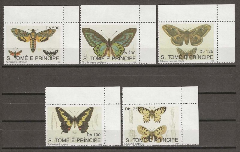 SAO TOME & PRINCIPE 1992 BUTTERFLY SETS + MINI SHEETS MNH