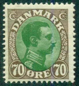 DENMARK #125, Mint Never Hinged, Scott $74.00