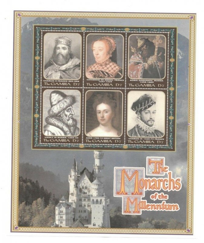 Gambia - Monarchs Of The Millennium - Sheet of Six Stamps - MNH 