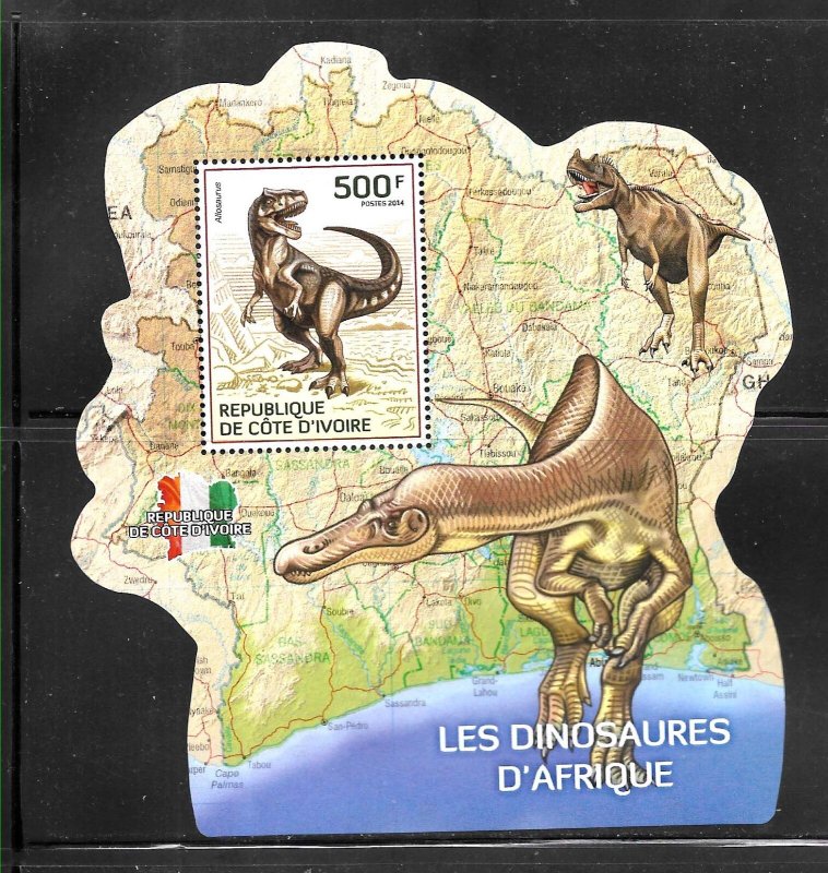 #30079C IVORY COST 2014 PREHISTORIC FAUNA DINOSAURS  YV 1288 MNH