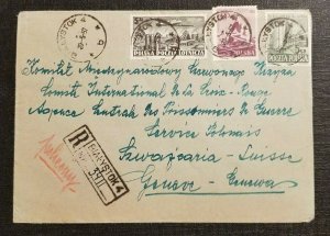 1957 Registered Cover Bialystok Poland to Red Cross Geneva Switzerland