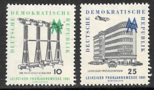 EAST GERMANY DDR 1961 Leipzig Spring Fair Set Sc 533-534 MNH