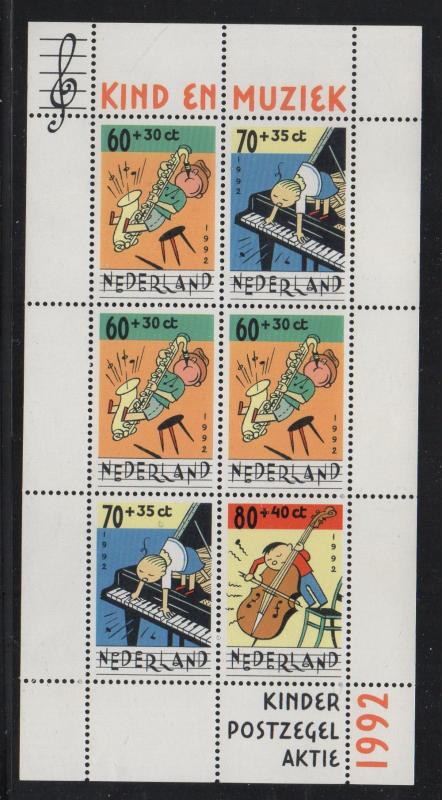 Netherlands Sc B670b 1992 Children Making Music stamp sheet mint NH