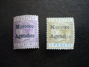 Stamps-British Offices in Morocco -Scott# 6-7 - Mint Hinged Part Set of 2 Stamps