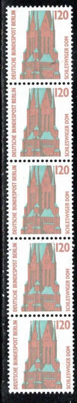 Germany Berlin Scott # 9N554, mint nh, variation coil of 5 with #, Mi# 815R