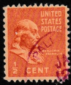 SC# 803 - (1/2c) - Franklin, USED single
