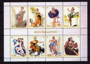 1pcs Art PIN UP Girls Vintage Perf  -Private Local issue/ not MNH