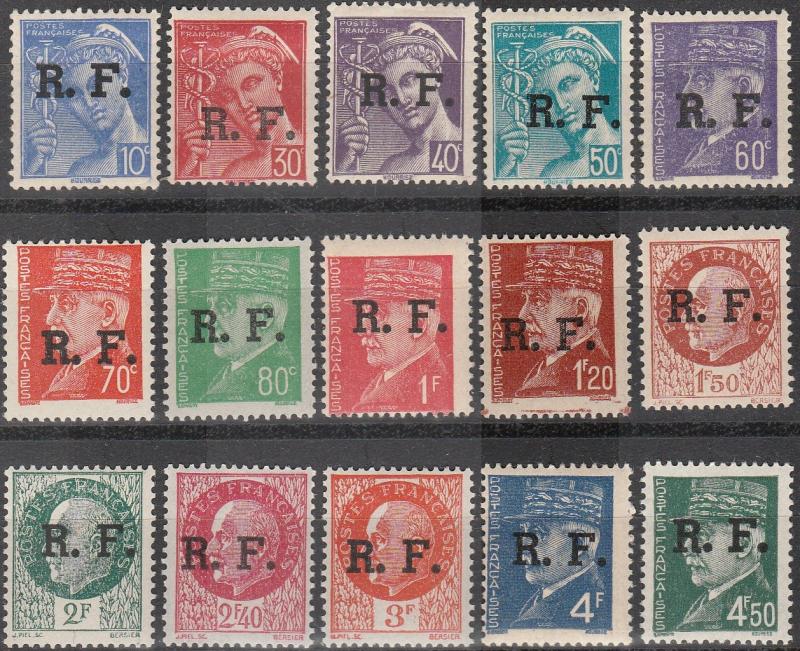 France RF Overprint Set Complete  (A11042)