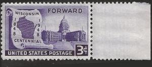 # 957 MINT NEVER HINGED WISCONSIN STATEHOOD 100TH ANNIV.