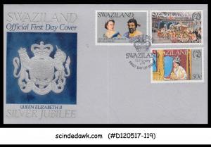 SWAZILAND - 1977 QEII SILVER JUBILEE - 3V - FDC