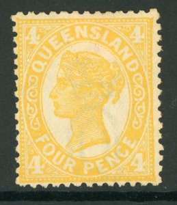 Queensland  1907 4p Yellow Die I SG 293 Mint D423 ⭐⭐⭐⭐⭐⭐