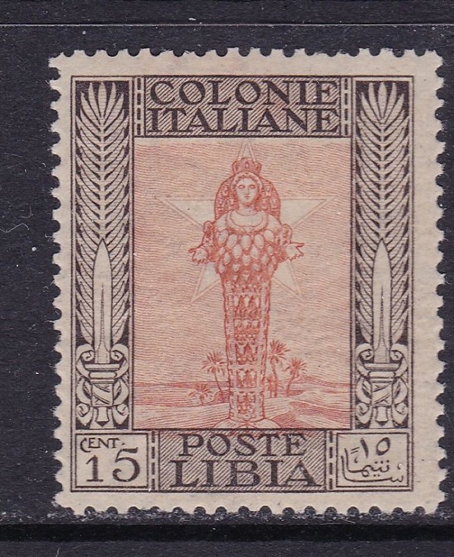 Libya Scott 24 1921 15c Diana Watermarked Crown, VF MLH. Scott $85