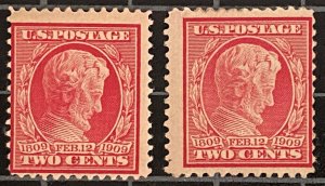 US Stamps- SC# 367 & 369 - Lincoln -  MNH  - SCV = $309.50