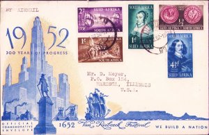 South Africa - 1952 Van Riebeeck Festival Sc 115-119  FDC Cover