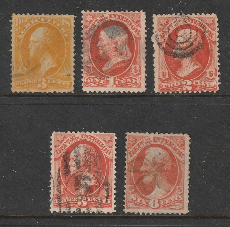 USA x 5 old used Officials 1 Agriculture 4 Interrior