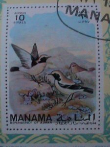 ​MANAMA-1971 WILD LIFE CONSERVATION-LOVELY BIRDS-CTO S/S VERY FINE- LAST ONE