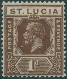 St Lucia 1912 SG93 1d brown KGV MH