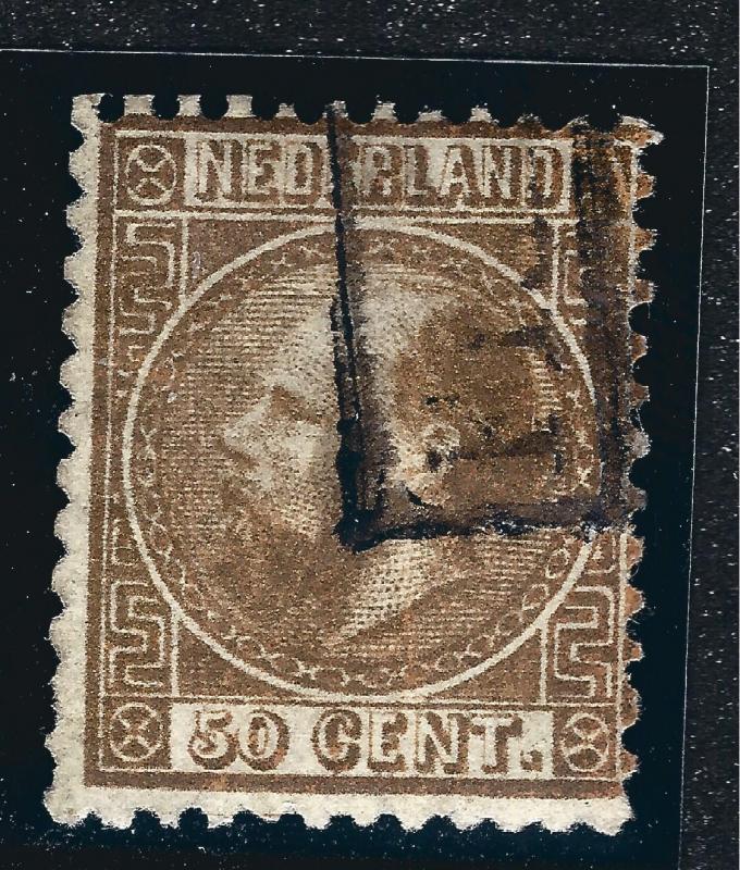 Elusive Netherlands #12 1867 Gold - GOLDEN Var Used F-VF Sc $200+