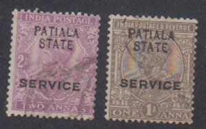 India-Patiala - 1913-25 - SC O32, O38 - Used