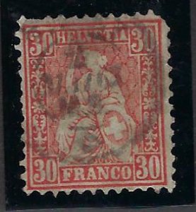 Switzerland SC#46 Used Fine nibbed corner SCV$47.50...Brilliant!