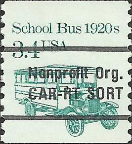 # 2123a MINT NEVER HINGED PRE-CANS. SCHOOL BUS
