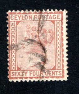 Ceylon #72,  F/VF, Used, CV $80.00 ....  1290062