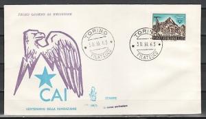 Italy, Scott cat. 873. Alpine Club. Mt. Climbing issue. First day cover. ^