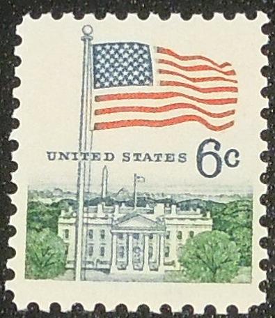 1968 6c Flag and White House Scott 1338 Mint NH