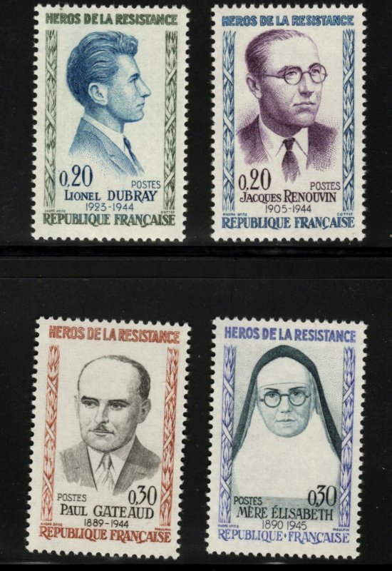 FRANCE Scott 990-993 MNH* Heroes stamp set