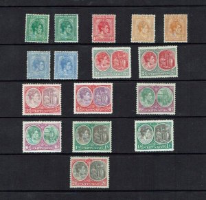 St Kitts, Nevis: 1938, King George VI definitive part set, MLH.