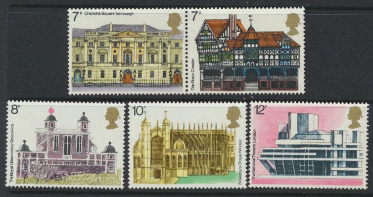 Great Britain SG 975 - SG 979 MUH set with se-tenant pair SG 975a Architecture