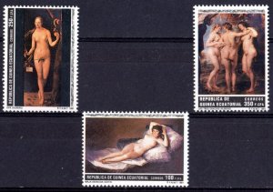 Equatorial Guinea 1991 FAMOUS Nudes Paintings Set Perforated Mint (NH)