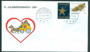 Denmark Cover. 2007. Mail Coach. Helsingør. “Christmas Seal Walk# 31. Sc#1389.