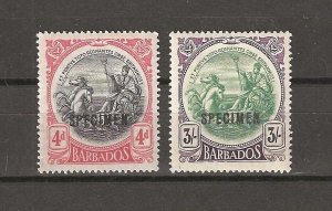 BARBADOS 1918 SG 199/200s MINT Cat £130