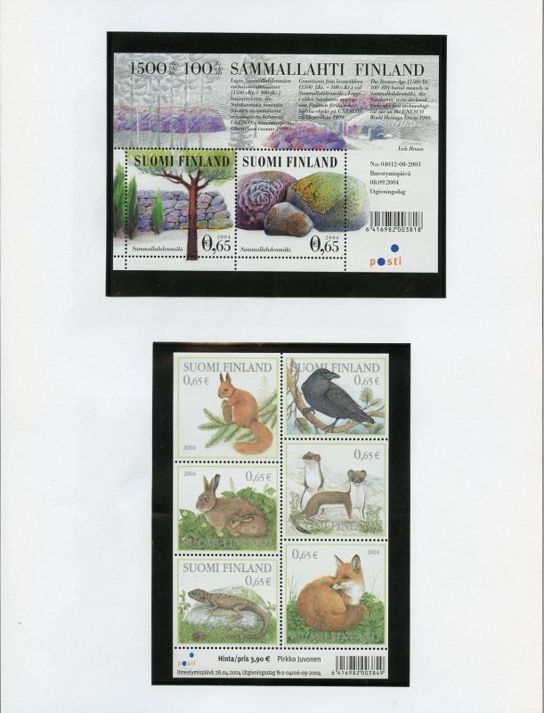 FINLAND SELECTION OF 2003//2006 ISSUES MINT NH AS SHOWN SCOTT CATALOG $134.00