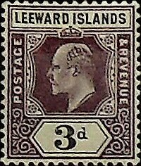 Leeward Islands 1902 3d SG 24 * MH (002803)