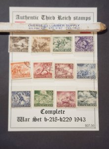 WW2 WWII Nazi German Third Reich Soldiers Military war heroes stamps set 1943